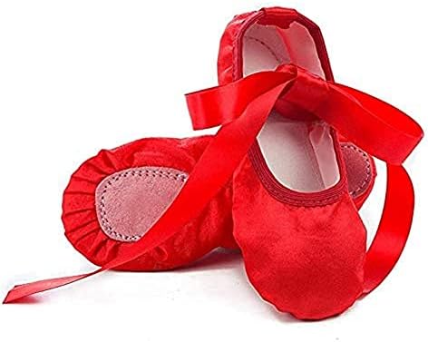 Дамски Балетные Танцови Обувки WENDYWU Лилаво Плоски Обувки с Панделка