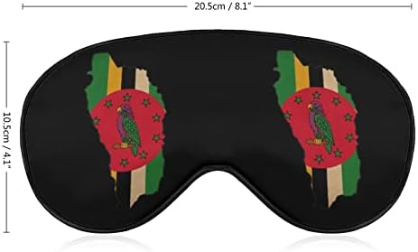 Карта Доминики Флаг Маска За Сън Мека Превръзка На Очите Портативна Маска за Очи с Регулируема Каишка за Мъже Жени