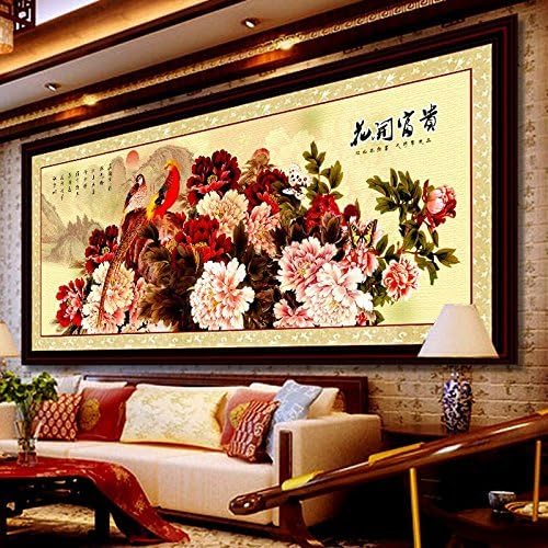 Бродерия на кръстат бод, цвете, птица, китайски стил, C0156