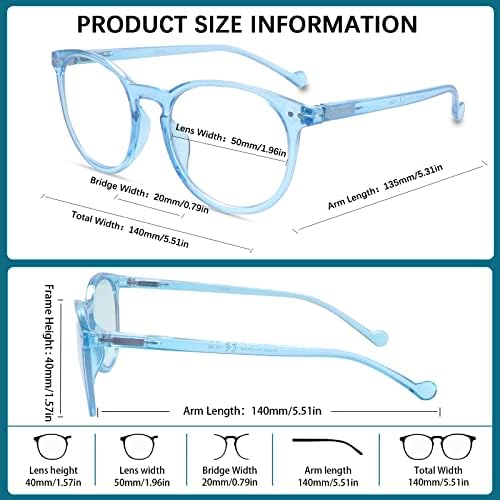 COJWIS 5 Опаковки Очила за четене за жени, блокер Синя светлина Компютърни Ридеры с пружинным тръба на шарнирна връзка,