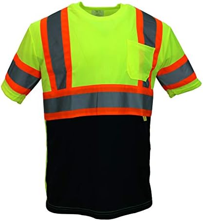 Тениска Troy Safety TS-BFS-T5512 повишена видимост 3-ти клас с влагоотводящей мрежа Birdseye, черно спускане