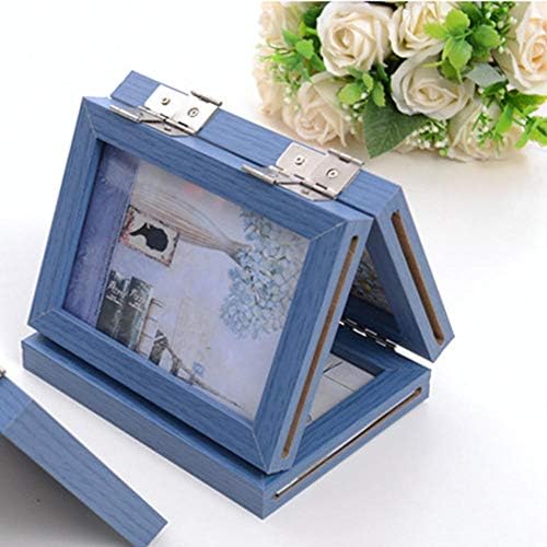 Дървени сгъваеми рамки за снимки ANWOLA 4x6 със стъклени панти, Двойни рамки За снимки - Настолна рамка за снимки