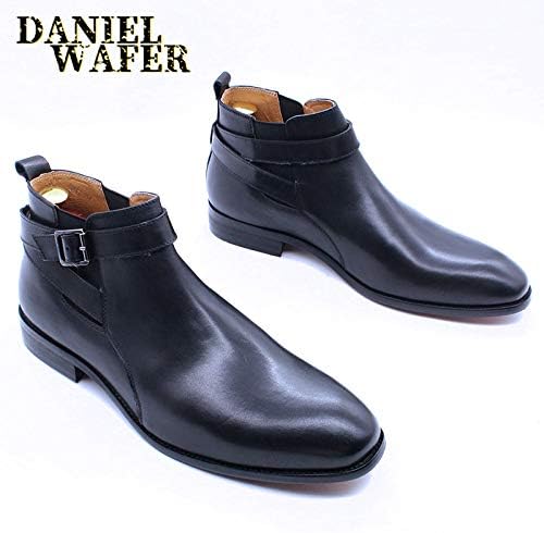 Даниел Wafer / Луксозни мъжки обувки, Ежедневни мъжки обувки, Черни, Кафяви Ботильоны без обков с каишка