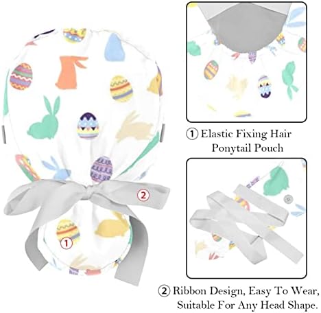 Happy Easter Eggs Регулируема Работна Шапка с държач за cauda equina, 2 бр., Шапка-Търкане, Пищната Шапка за Мъже и Жени