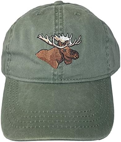 Бейзболна шапка ECO Носете с бродерия Бул Moose Wildlife, зелен цвят Каки, регулируем - Един размер подходящ за