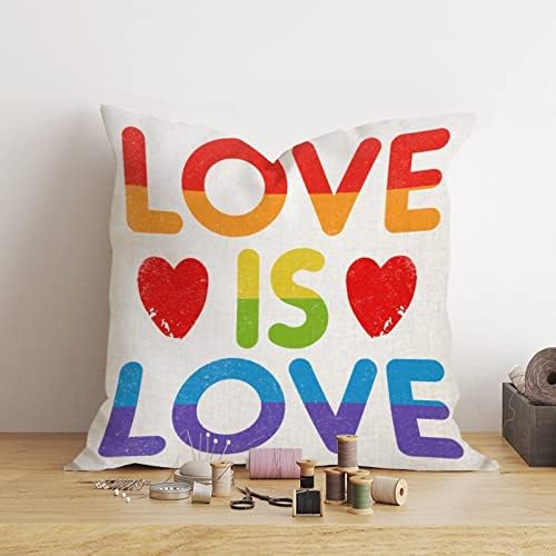 Любовта е любов Гей Калъфка за Свети Валентин Калъфка за възглавница Пансексуал Трансгендер ЛГБТК Гей Дъгова Квадратна