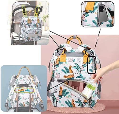 Чанта за памперси ZIOSINM - Чанта за бебешки Пелени, Раница с Утепленной чанта за бебешки Шишета, Модерен Раница за