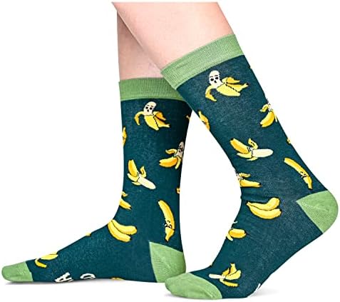 HAPPYPOP Унисекс Забавни Бананови Подаръци За Любителите на Банани, Банани Чорапи Плодови Чорапи Готини Чорапи