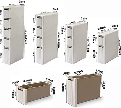 KAIKEA Лек и издръжлив Тоалетка Тесен шкаф За баня Страничен шкаф С високи чекмеджета За съхранение на върха, Кухненски