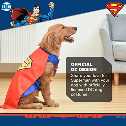 Костюм на куче супергерой Супермен на DC Comics в Хелоуин - X-Small - | Костюми на супергерой DC на Хелоуин за Кучета,