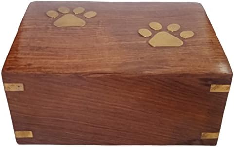 Дървена урна Purpledip за Праха домашни любимци: Кутия за Кремация на Кучета и Котки (12398)