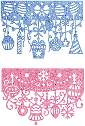 GLOBLELAND 2 бр. Тематични Метални Режещи Печати върху Рожден Ден с Шарени Свещи за Изработка на Поздравителни Картички