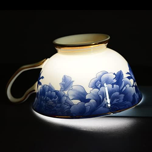 Чай от Костен порцелан ACMLIFE за възрастни, Ретро Цветя Чай със Синьо Пионом, Порцеланови Супени Комплекти за жени,