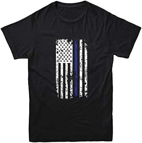 Американски флаг Haase Unlimited Blue Line - Младежка тениска в подкрепа на полицията