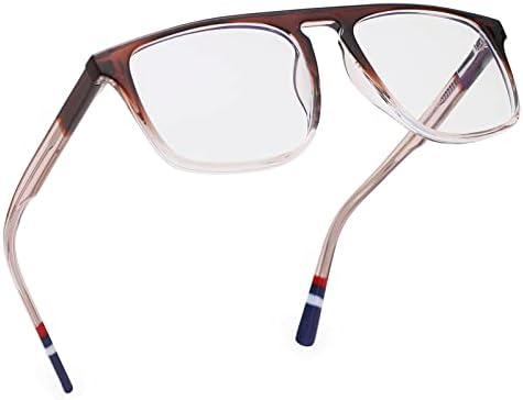 Bouryo Синя Светлина Блокер Очила На Жените И Мъжете Прозрачни Лещи На Очила За Четене Леки Рамки На Компютърни Очила