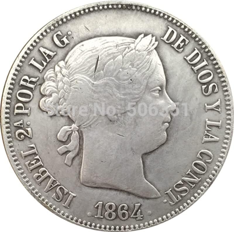 9 Различни Дати Испански 20 Настоящите Медни Монети със сребърно покритие Антични Монети Занаяти за монети