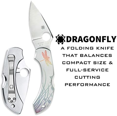 Корпоративна нож Spyderco Dragonfly със Стоманени остриета 2,32 инча VG-10 и здрава дръжка от неръждаема стомана