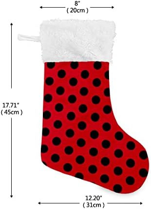 Коледни Чорапи, Модерни Черен Грах Червени Бели Плюшени Белезници От Мерсеризованного Кадифе За Семейна Почивка