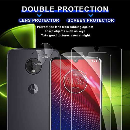 Ogrish [2 + 2] Защитен слой от закалено стъкло за Motorola Moto Z4 със защита на обектива на камерата - Защита от пръстови