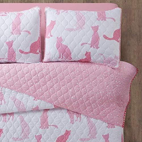 Комплект Одеяла Sleeping Partners от 3 теми с Розови Котки и мини-pom-помераните, Пълен / Queen, Pink