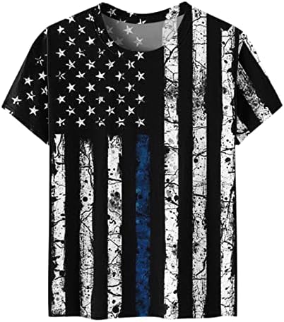 Патриотични Върховете на 4 юли, 2023, Тениски за жени, Модерен Топ с Американския Флаг, Тениска на Райета, Блузи с Деня на