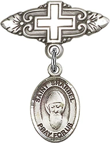 Детски икона Jewels Мания с чар Свети Шарбеля и игла за бейджа с Кръст | Детски икона от Сребро с чар Свети Шарбеля