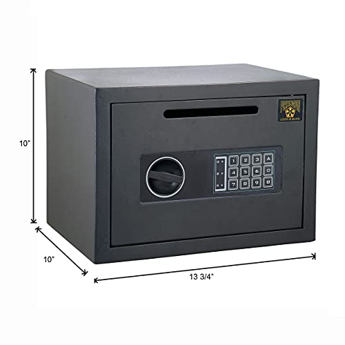 Сейф за съхранение на пари - Цифров сейф, Компактна стоманена сейф за съхранение на пари, с клавиатура - Лесно да се