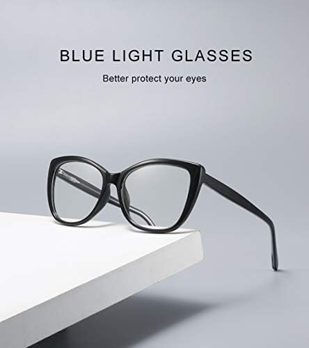 Модерни Очила с Кошачьим Око, Блокер Синя Светлина Компютърни Очила за Четене за жени