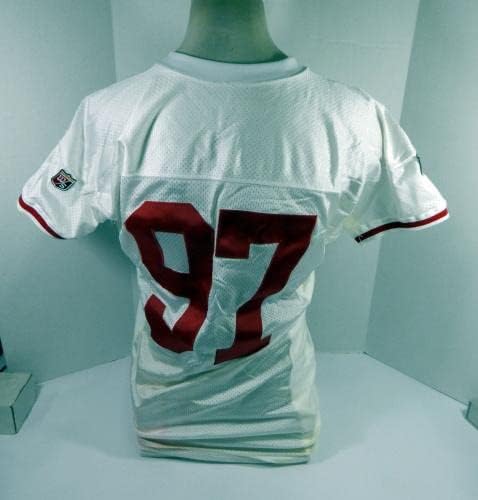 1995 Сан Франциско 49ерс Брайънт Йънг 97 Излиза Бяла Риза 50 DP34385 - Използваните тениски за игри NFL Без подпис