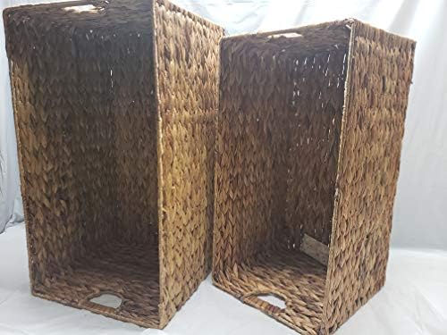 Големи Гнездящиеся Плетени Кошници За Съхранение, Комплект от 2 части, 5 Дълга Кутия с Ролки