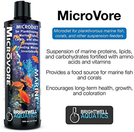 Brightwell Aquatics Microvore - Микродиета за Планктообразных морски риби, Корали и други безгръбначни, 20 л