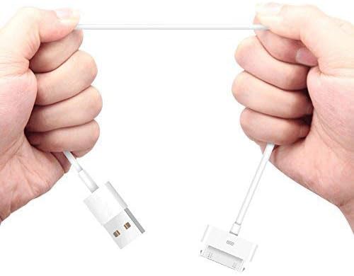 Кабел за зарядно на iPhone 4 4s със Зарядно устройство за iPad, 2 опаковки Сертифицирани 30-пинови зарядни кабели с дължина 5