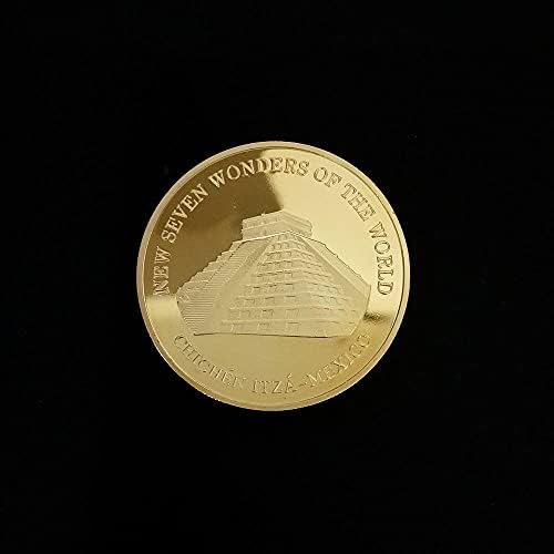 2007 Седем чудеса на света Позлатени Запомнящо се Икона на Великата Китайска стена Възпоменателна Монета Пътна