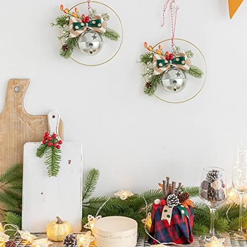 CLLOOTVE 2-Инчови/50 мм-Големи Цветни Метални Звънчета за празнична украса на дома, Украса Коледен фестивал, Декорации на
