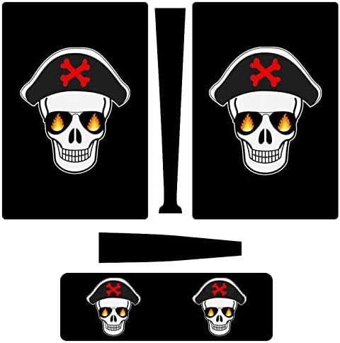 Стикер с пиратски череп, калъф за PS5 Digital Edition, стикери за конзолата PS5 и контролер, устойчиви на надраскване