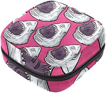 Чанти за съхранение на хигиенни тампони Pink Акули, Периодична чанта за момичета, Чанти за училище тампони,