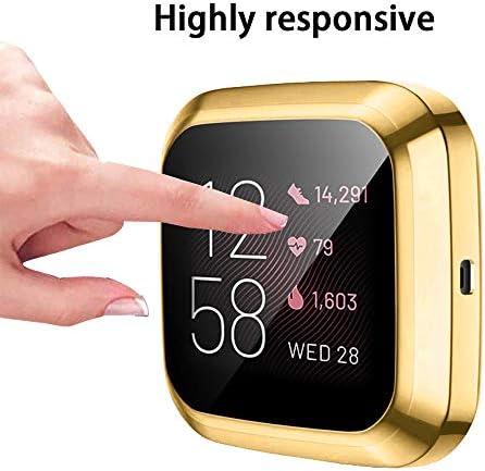 Защитен калъф за екрана, Съвместим с smart часовника Fitbit Versa 2, Универсална Защитно покритие, с покритие от TPU, Устойчив