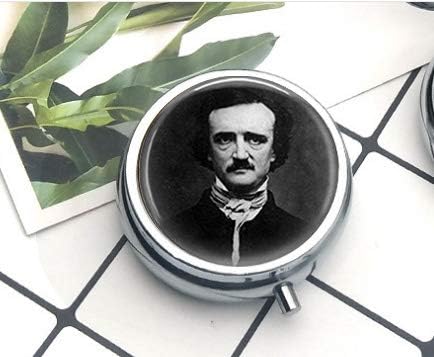 Компактна Аптечка Edgar Allan Poe с 3 Отделения, Кутия за Хапчета за джоба или в Чантата си, Декоративна Кутия