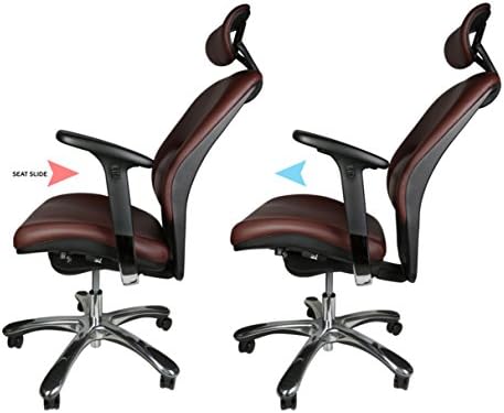 Стол за сядане GM Ergolux от естествена кожа, Въртящо се столче за ръководител на Hi, Хромированное Основа с облегалката