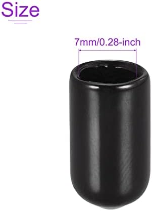 DMiotech 100 Опаковане. 7 мм ID Черни Протектори За Винтови Резби Гумени Челни капачки Капачки за Болтове за Мебелната Тръби