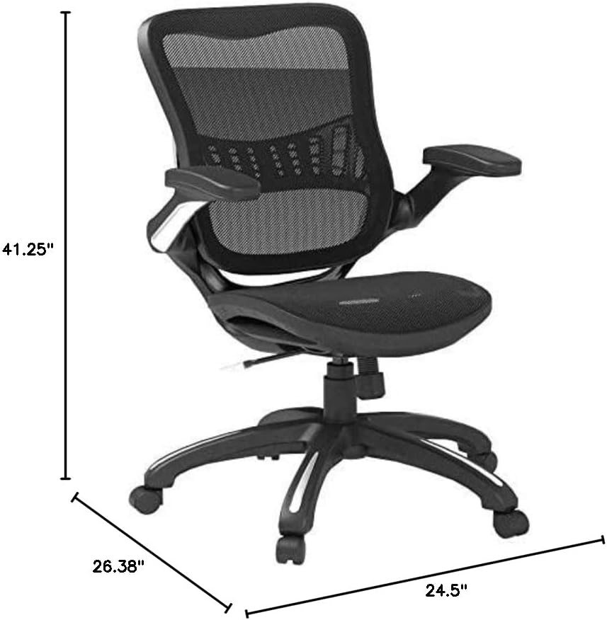 Офис стол за управител с вентилируемым седалка и облегалка от дишаща мрежа Star Office, черно база, черен
