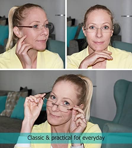 LUR 3 опаковки на метални очила за четене + 7 опаковки очила за четене без рамки (общо 10 двойки ридеров + 3,50)