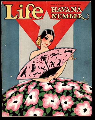 Life 1/19/1928-Специално издание на Хавана, Куба-Внимание колектори Куба-Изкуство и характеристики на Куба в тази версия-VG