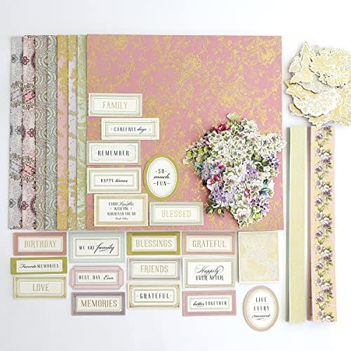Хартия за цветя и орнаменти Anna Griffin - Комплект за Scrapbooking - 32шт, 12x12