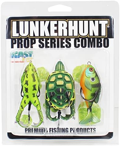 Набор от риболовни примамки Lunkerhunt Prop (3 опаковки) | 1 Костенурка, 1 Жабата, 1 Слънчева Рибка | Стръв за