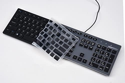 Калъф за клавиатурата, който е Съвместим с Basics, нисък профил Проводна USB-клавиатура US Layout QWERTY, Пылезащитная