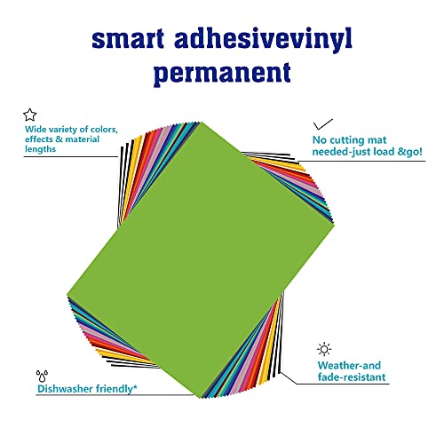 Перманентен винил лепило Smart 30 Листа (13x10 инча) за Cricut Maker 3/Разгледайте 3 Винил лист Smart Adhesive, Винил за външна