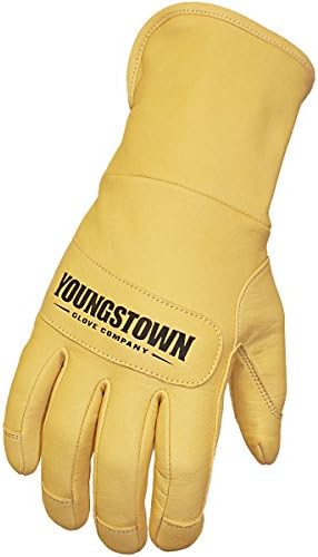 Работни ръкавици, Youngstown Ръкавица Leather Utility Plus С Пластове дълга белезници За мъже - Устойчиви На пробиване,