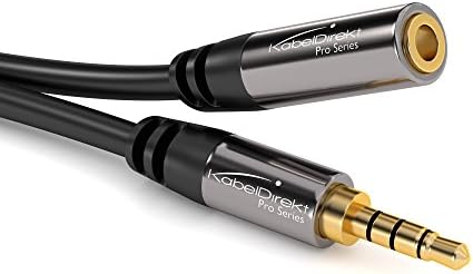 Удължител за слушалки с метална мъниче, защитени от счупване, с дължина 1 метър (идеален за свързване на гейминг слушалки или