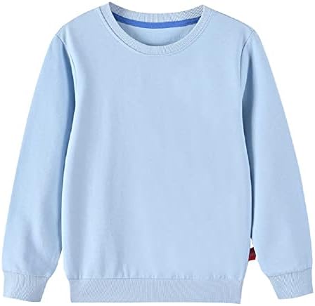 IESSRA/ Блузи с кръгло деколте за момчета и Момичета, Hoody За Деца, Обикновен Памук е Мек Пуловер С дълъг Ръкав, Тениски